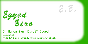 egyed biro business card